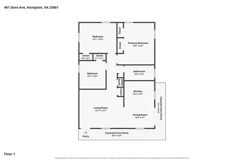 Floorplan - 461 Dare Ave, Hampton, VA 23661 photo 1 of 1