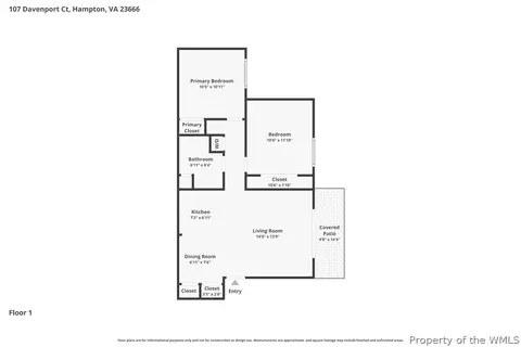 Floorplan - 107 Davenport Ct #2, Hampton, VA 23666 photo 1 of 1
