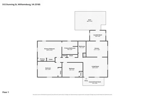 Floorplan - 512 Dunning St, Williamsburg, VA 23185 photo 1 of 1